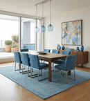 Light Blue Wool Hand Tufted Area Rug - Southwestern Gabbeh Boho