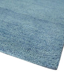 Light Blue Wool Hand Tufted Area Rug - Southwestern Gabbeh Boho by The Rug Decor