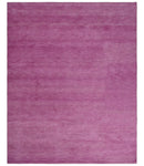 Purple Wool Hand-Tufted Area Rug - Southwestern Gabbeh Style