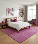 Purple Wool Hand-Tufted Area Rug - Southwestern Gabbeh Style