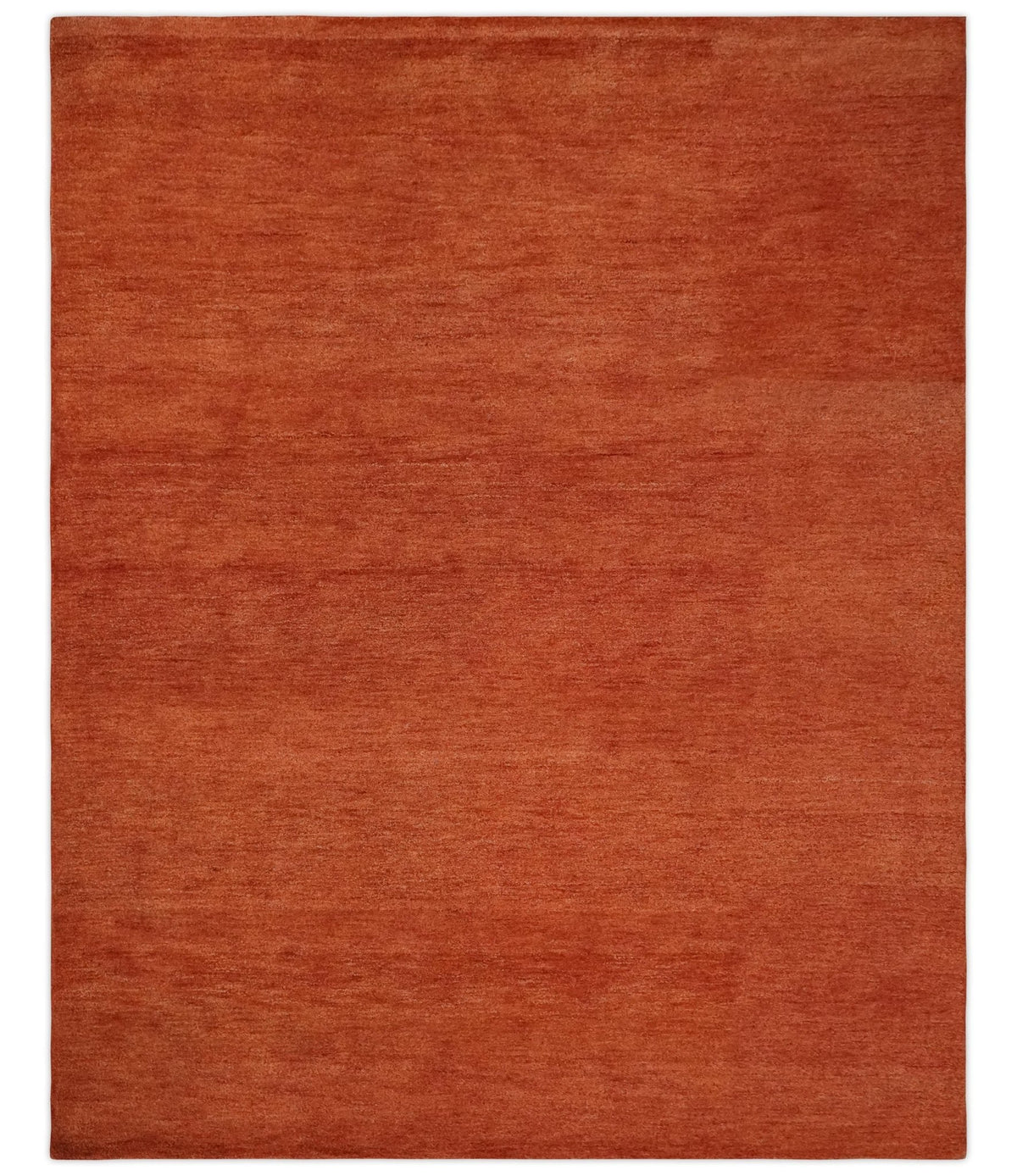 Rust Hand-Tufted Wool Area Rug - Artisan Crafted Traditional
