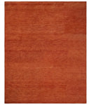 Custom Made Solid Plane Rust Woolen Hand Tufted Multi Size wool Rug