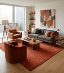 Rust Hand-Tufted Wool Area Rug - Artisan Crafted Traditional by The Rug Decor