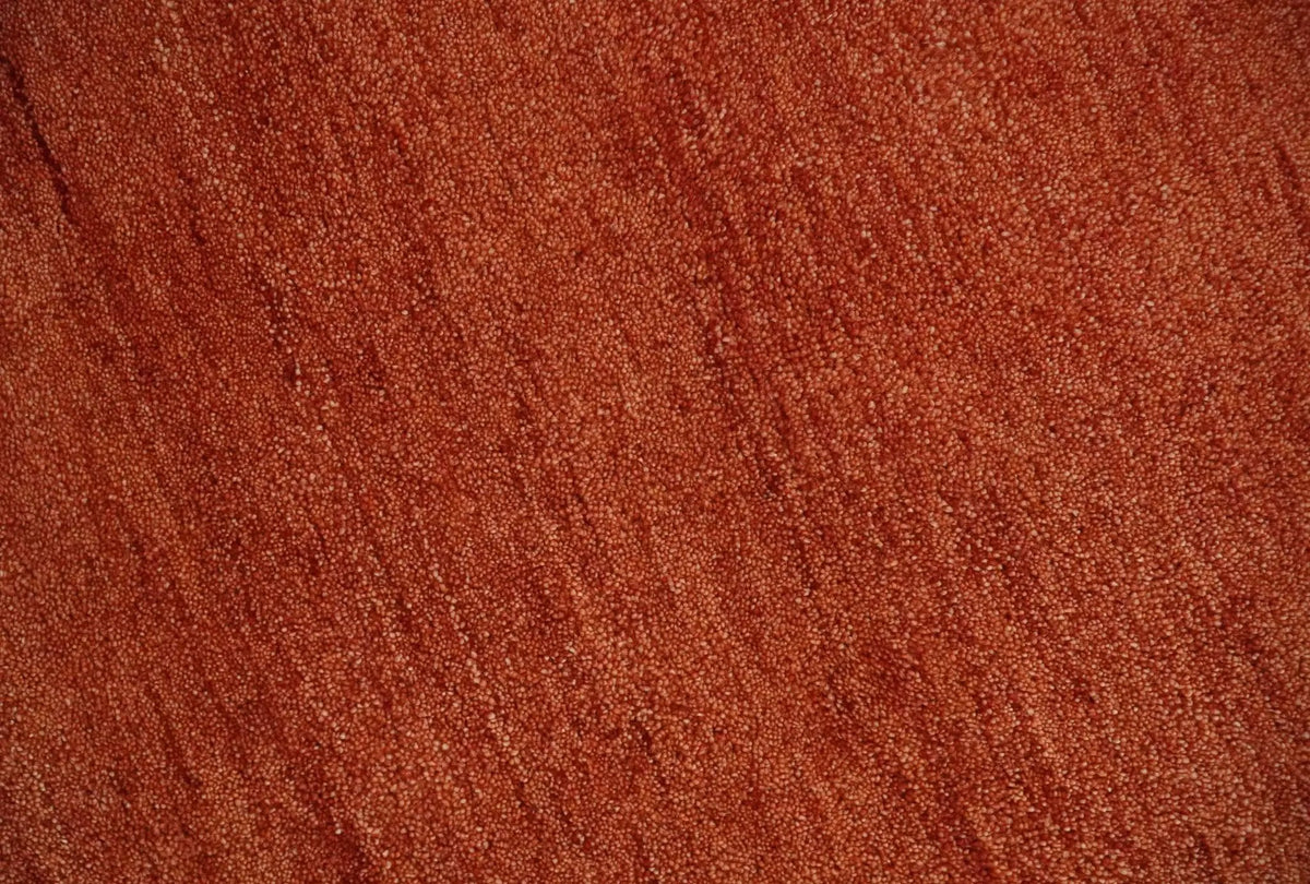 Rust Hand-Tufted Wool Area Rug - Artisan Crafted Traditional, photo 5 of 10