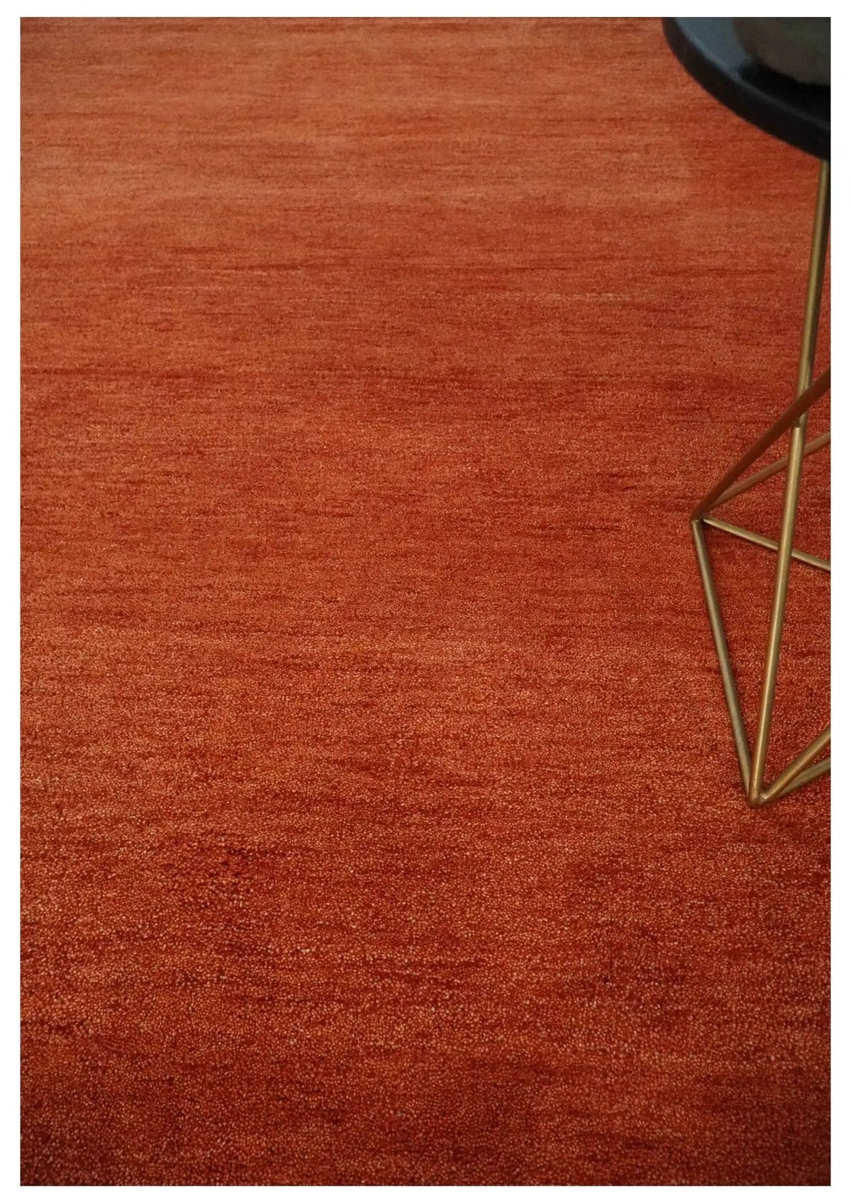 Rust Hand-Tufted Wool Area Rug - Artisan Crafted Traditional, photo 3 of 10