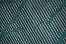 Hand Knotted Wool Area Rug Modern Stripes Teal and Ivory Contemporary Design Pattern