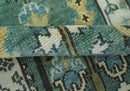 Custom Made Teal And Ivory Tree of life Hand Knotted Runner Rug by The Rug Decor