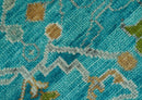 Custom Made The Plants and Roots Blue Hand Knotted Traditional Wool Area Rug by The Rug Decor