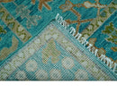 Custom Made The Plants and Roots Blue Hand Knotted Traditional Wool Area Rug by The Rug Decor