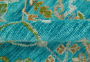 Custom Made The Plants and Roots Blue Hand Knotted Traditional Wool Area Rug by The Rug Decor