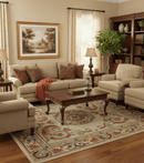 Custom Made Traditional Aubusson Design Beige And Brown Hand Tufted Wool Area Rug