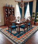 Traditional Blue And Ivory Hand Knotted Wool Area Rug Custom