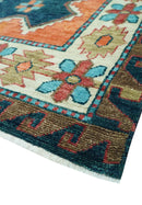 Traditional Blue And Ivory Hand Knotted Wool Area Rug Custom