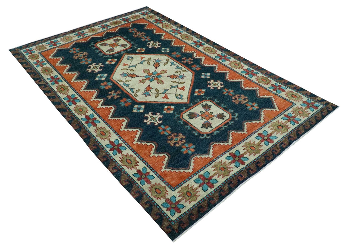 Traditional Blue And Ivory Hand Knotted Wool Area Rug Custom, photo 13 of 13