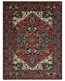 Custom Made Traditional Brown, Ivory and Blue Hand knotted Multi Size wool Area Rug