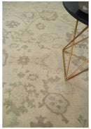 Custom Made Traditional Camel and Silver Antique Style Oushak Hand knotted Wool Area Rug by The Rug Decor