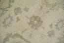 Custom Made Traditional Camel and Silver Antique Style Oushak Hand knotted Wool Area Rug by The Rug Decor