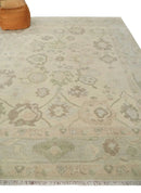 Custom Made Traditional Camel and Silver Antique Style Oushak Hand knotted Wool Area Rug by The Rug Decor