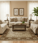 Custom Made Traditional Design Beige And Brown Hand Knotted wool area rug by The Rug Decor