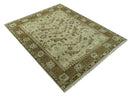 Custom Made Traditional Design Beige And Brown Hand Knotted wool area rug by The Rug Decor