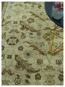 Custom Made Traditional Design Beige And Brown Hand Knotted wool area rug by The Rug Decor