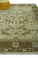 Custom Made Traditional Design Beige And Brown Hand Knotted wool area rug by The Rug Decor