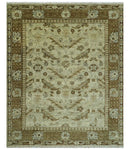 Custom Made Traditional Design Beige And Brown Hand Knotted wool area rug by The Rug Decor