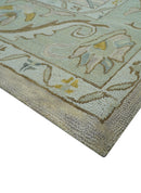 Custom Made Traditional Design Beige Peach Hand Tufted Wool Area Rug