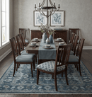 Hand Knotted Wool Area Rug Blue Silver Gray Traditional Design