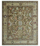 Custom Made Traditional Design Brown And Beige Hand Knotted wool area rug by The Rug Decor