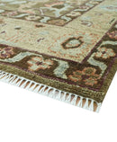 Custom Made Traditional Design Brown And Beige Hand Knotted wool area rug by The Rug Decor