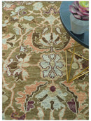 Custom Made Traditional Design Brown And Beige Hand Knotted wool area rug by The Rug Decor