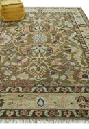 Custom Made Traditional Design Brown And Beige Hand Knotted wool area rug by The Rug Decor