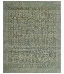 Custom Made Traditional Design Olive Hand Knotted Wool Area Rug by The Rug Decor