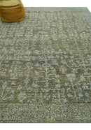 Custom Made Traditional Design Olive Hand Knotted Wool Area Rug by The Rug Decor