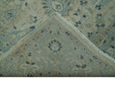 Custom Made Traditional Distressed Blue And Beige Hand Knotted wool area rug