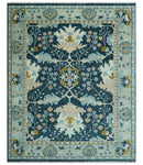 Custom Made Traditional Donegal Design Blue Hand Knotted wool area rug by The Rug Decor