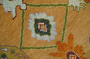 Custom Made Traditional Floral Dark Peach and Ivory Hand knotted Multi Size wool Area Rug