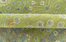 Custom Made Traditional Floral Design Green And Blue Hand Tufted wool Area Rug by The Rug Decor