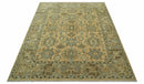 Custom Made Traditional Geometrical Design Peach And Silver Hand Knotted wool area rug by The Rug Decor