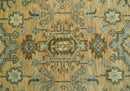 Custom Made Traditional Geometrical Design Peach And Silver Hand Knotted wool area rug by The Rug Decor