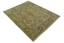 Custom Made Traditional Geometrical Design Peach And Silver Hand Knotted wool area rug by The Rug Decor