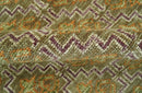 Custom Made Traditional Geometrical Motifs Olive and Rust Hand Knotted wool area rug by The Rug Decor