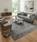 Handknotted Wool Area Rug Traditional Gray and Brown Floral - Antique Style Design