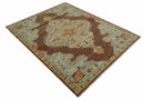 Custom Made Traditional Heriz Brown, Beige and Rust Hand Knotted wool area rug by The Rug Decor