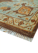 Custom Made Traditional Heriz Brown, Beige and Rust Hand Knotted wool area rug by The Rug Decor