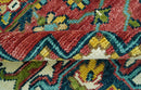 Custom Made Traditional Heriz Red And Ivory Hand Knotted Wool Rug