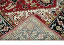 Rust Ivory Black Beige Wool Area Rug - Traditional Hand Knotted Medallion
