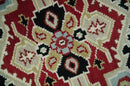 Custom Made Traditional Heriz Rust, Ivory, Black and Beige Hand knotted Medallion Wool Area Rug