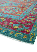 Custom Made Traditional Medallions Design Rust And Blue Hand Knotted Wool Rug